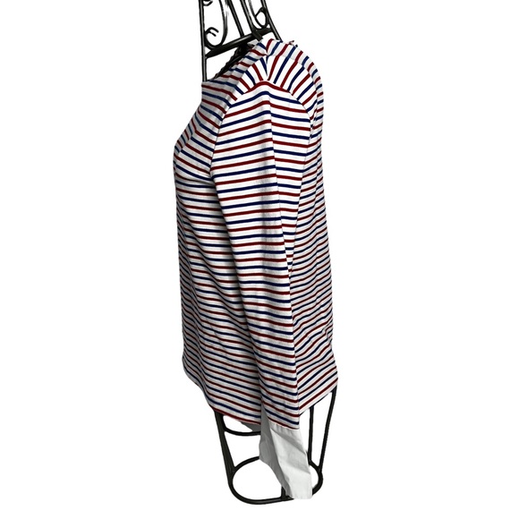 Anthropologie Deletta Striped Fourth of July Long Sleeve Shirt Size Small - Picture 5 of 11